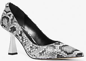 michael kors clara peep toe leather pump|Clara Snake Embossed Leather Pump .